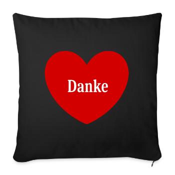 Danke Geschenk Geschenkidee - Sofakissenbezug 45 x 45 cm - Schwarz - Vorne