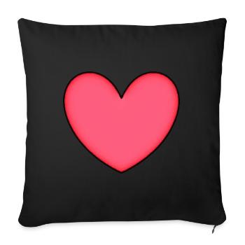 Heart Pink Pattern Pink Gift Valentine's Day - Sofa pillowcase 17,3'' x 17,3'' (45 x 45 cm) - black - Front