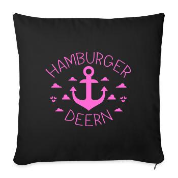 Hamburger Deern - Sofa pillowcase 17,3'' x 17,3'' (45 x 45 cm) - black - Front