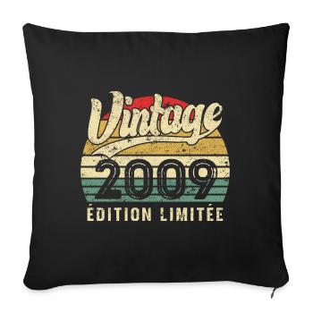 Vintage 2009 Limited Edition Birthday Gift - Sofa pillowcase 17,3'' x 17,3'' (45 x 45 cm) - black - Front