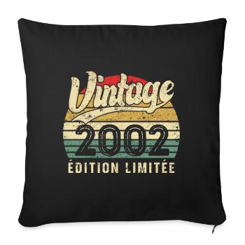 Vintage Birthday Gift 2002 Limited Edition - Sofa pillowcase 17,3'' x 17,3'' (45 x 45 cm) - black - Front