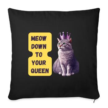Miaou jusqu’à votre impression d’art Queen - Housse de coussin décorative 45 x 45 cm - noir - Devant