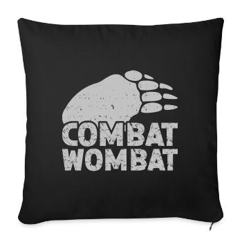 Drôle de dicton wombat australien - Housse de coussin décorative 45 x 45 cm - noir - Devant