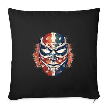 Lucha Libre Mexikanische Wrestling Maske Luchador - Sofakissenbezug 45 x 45 cm - Schwarz - Vorne