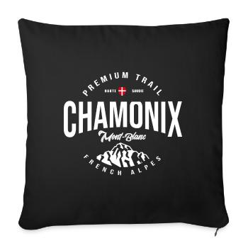 Trail Chamonix ultra trail Mont Blanc - Housse de coussin décorative 45 x 45 cm - noir - Devant