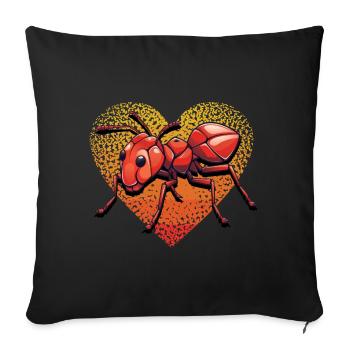 ant - Sofa pillowcase 17,3'' x 17,3'' (45 x 45 cm) - black - Front
