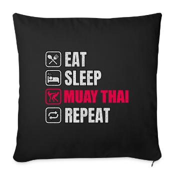 Muay Thaï - Housse de coussin décorative 45 x 45 cm - noir - Devant
