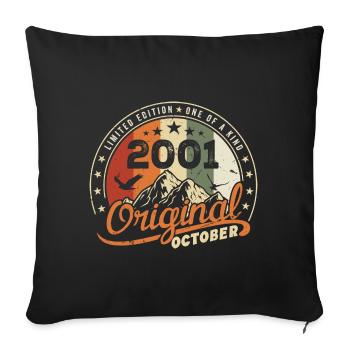 October 2001 Birthday Gift October 2001 - Sofa pillowcase 17,3'' x 17,3'' (45 x 45 cm) - black - Front