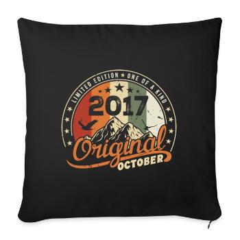 Octobre 2017 Cadeau D’anniversaire October 2017 - Housse de coussin décorative 45 x 45 cm - noir - Devant