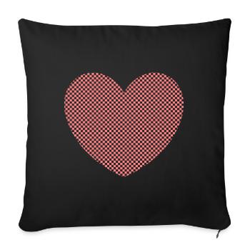Saint-Valentin Cœur Rose Saint-Valentin - Housse de coussin décorative 45 x 45 cm - noir - Devant