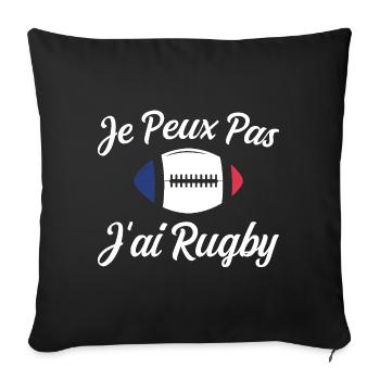 Je Peux Pas J'ai Rugby Humour Cadeau - Housse de coussin décorative 45 x 45 cm - noir - Devant