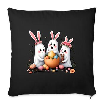 Bunny Ghosts - Sofa pillowcase 17,3'' x 17,3'' (45 x 45 cm) - black - Front