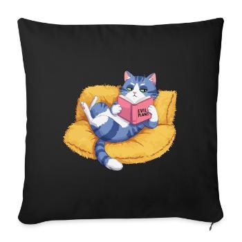 Chat maléfique - Housse de coussin décorative 45 x 45 cm - noir - Devant