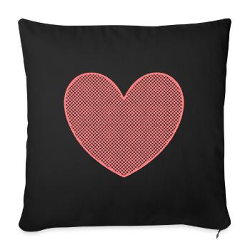 pink heart heart pink red gift valentine's day - Sofa pillowcase 17,3'' x 17,3'' (45 x 45 cm) - black - Front