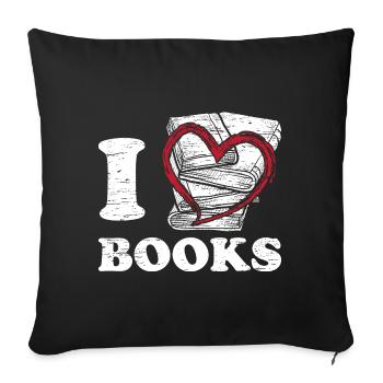 Lire les livres - Housse de coussin décorative 45 x 45 cm - noir - Devant