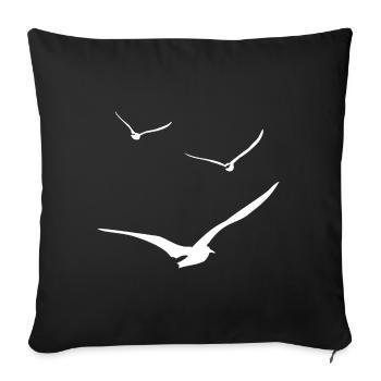 vol de mouettes - Housse de coussin décorative 45 x 45 cm - noir - Devant