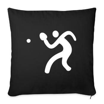 Joueur de ping-pong joueur de ping-pong - Housse de coussin décorative 45 x 45 cm - noir - Devant