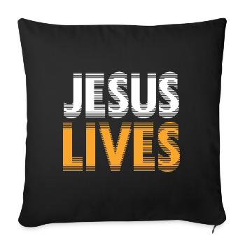 Jesus lebt bibel - Sofakissenbezug 45 x 45 cm - Schwarz - Vorne