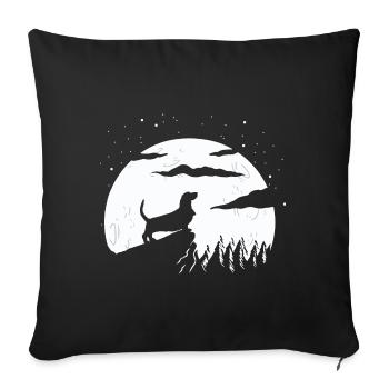 Basset Hound - Sofa pillowcase 17,3'' x 17,3'' (45 x 45 cm) - black - Front
