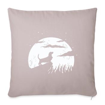 Basset Hound - Housse de coussin décorative 45 x 45 cm - taupe clair - Devant