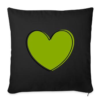 Green Heart Green Hearts Cadeaux couples - Housse de coussin décorative 45 x 45 cm - noir - Devant