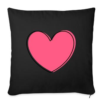 Valentine's Day Gifts Gift Valentine's Day - Sofa pillowcase 17,3'' x 17,3'' (45 x 45 cm) - black - Front