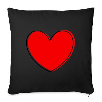 Valentine's Day, Valentine's Day, Valentine's Day - Sofa pillowcase 17,3'' x 17,3'' (45 x 45 cm) - black - Front