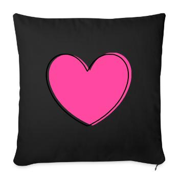 Saint-Valentin Cœur Rose, St. Valentin cadeau - Housse de coussin décorative 45 x 45 cm - noir - Devant