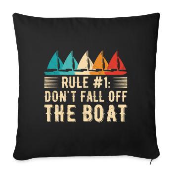 Drôle de dicton de voilier pour le capitaine du bateau - Housse de coussin décorative 45 x 45 cm - noir - Devant