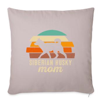 Maman Husky Sibérienne - Housse de coussin décorative 45 x 45 cm - taupe clair - Devant