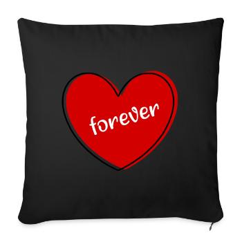 red heart red gift valentine's day - Sofa pillowcase 17,3'' x 17,3'' (45 x 45 cm) - black - Front
