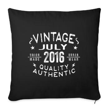 Juillet 2016 Anniversaire en 2016 Cadeau d’anniversaire - Housse de coussin décorative 45 x 45 cm - noir - Devant