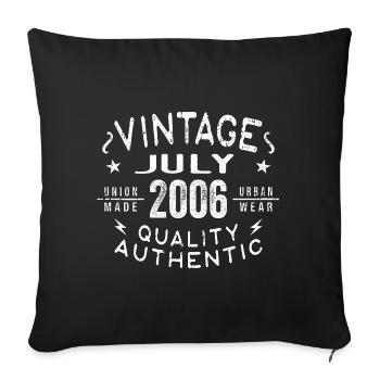 July 2006 Birthday in 2006 - Sofa pillowcase 17,3'' x 17,3'' (45 x 45 cm) - black - Front