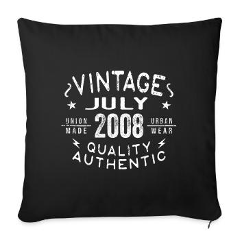 July 2008 Birthday in 2008 Birthday Gift - Sofa pillowcase 17,3'' x 17,3'' (45 x 45 cm) - black - Front