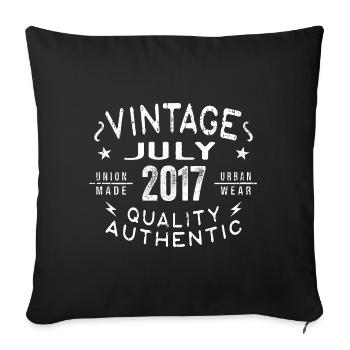 July 2017 Birthday in 2017 - Sofa pillowcase 17,3'' x 17,3'' (45 x 45 cm) - black - Front