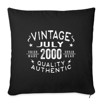 Juillet 2000 Anniversaire en 2000 Cadeau d’anniversaire - Housse de coussin décorative 45 x 45 cm - noir - Devant
