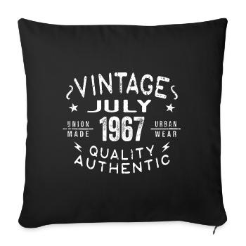Juillet 1967 Anniversaire en 1967 Cadeau d’anniversaire - Housse de coussin décorative 45 x 45 cm - noir - Devant