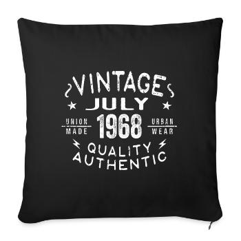 Juillet 1968 Anniversaire en 1968 Cadeau d’anniversaire - Housse de coussin décorative 45 x 45 cm - noir - Devant