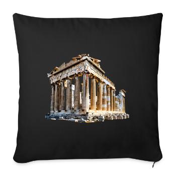 Landmarks from Greece - Sofa pillowcase 17,3'' x 17,3'' (45 x 45 cm) - black - Front