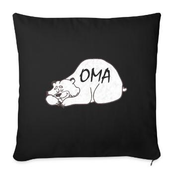 Peluche douce mamie ours endormi - Housse de coussin décorative 45 x 45 cm - noir - Devant