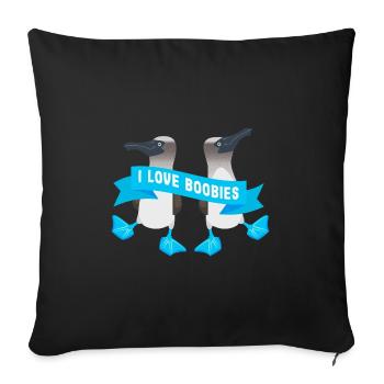 Galapagos-Inseln-Blaufuß-Tölpel - lustiges Geschenk - Sofakissenbezug 45 x 45 cm - Schwarz - Vorne
