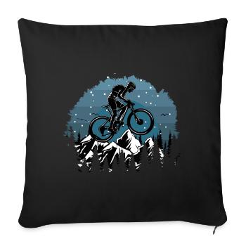 Bicycle MTB - Sofa pillowcase 17,3'' x 17,3'' (45 x 45 cm) - black - Front