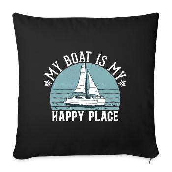 Catamaran Captain Sailboat - Sofa pillowcase 17,3'' x 17,3'' (45 x 45 cm) - black - Front