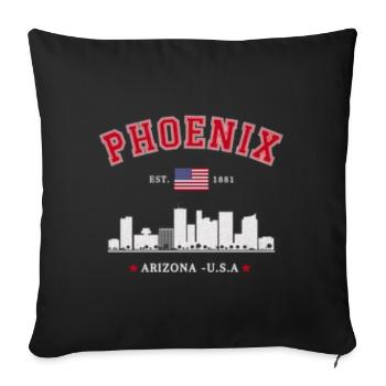Phoenix Arozonta Est 1881 - Sofa pillowcase 17,3'' x 17,3'' (45 x 45 cm) - black - Front