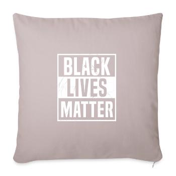 Les vies noires comptent! Black Power Anti Rac BLM - Housse de coussin décorative 45 x 45 cm - taupe clair - Devant
