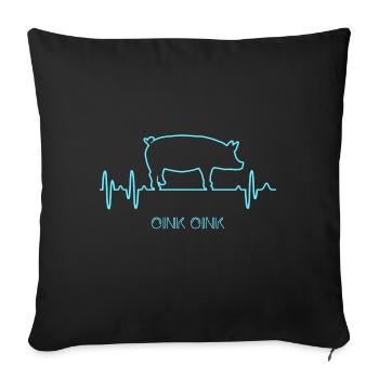 pig - Sofa pillowcase 17,3'' x 17,3'' (45 x 45 cm) - black - Front
