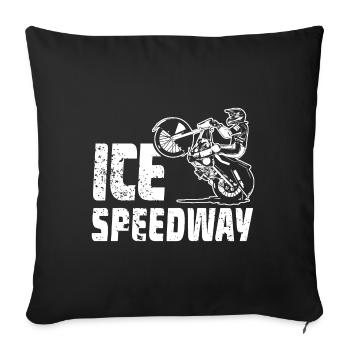 Eisspeedway - Ice speedway - Speedway on Ice - Sofa pillowcase 17,3'' x 17,3'' (45 x 45 cm) - black - Front