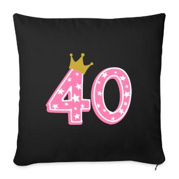 40 Krone 40e anniversaire 40 ans - Housse de coussin décorative 45 x 45 cm - noir - Devant