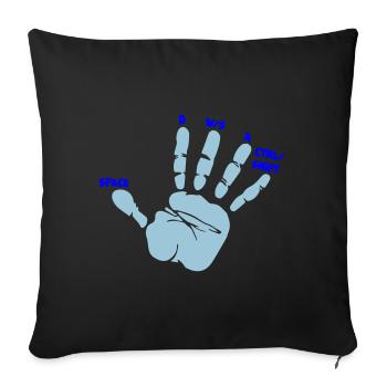 Color changeable | WASD Gamer Gaming Hand - Sofa pillowcase 17,3'' x 17,3'' (45 x 45 cm) - black - Front