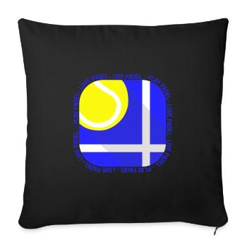 Padel - Cadeau pour joueurs de padel - Housse de coussin décorative 45 x 45 cm - noir - Devant